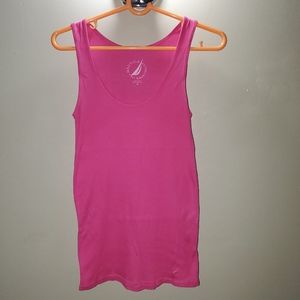 Nautica Basic Hot Pink Ribbed Tank Top